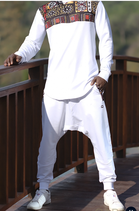 Ensemble Afro Wax - Sarouel + Sweat Col Rond - Qaba'il