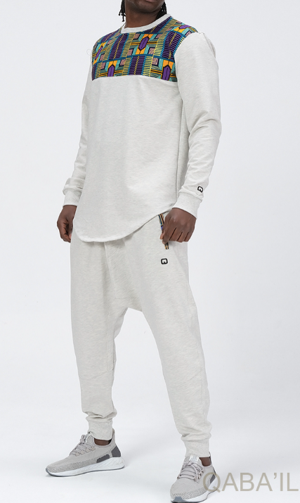 Ensemble Afro Wax - Sarouel + Sweat Col Rond - Qaba'il
