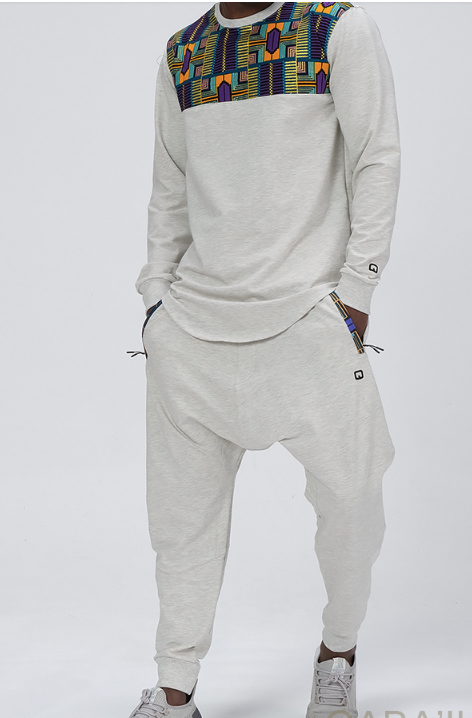 Ensemble Afro Wax - Sarouel + Sweat Col Rond - Qaba'il