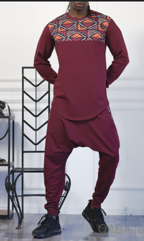 Ensemble Afro Wax - Sarouel + Sweat Col Rond - Qaba'il
